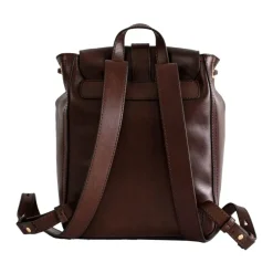 Brun Læder Rygsæk med Snøre