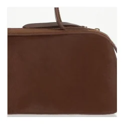 Brun Læder Skuldertaske Produceret i Italien