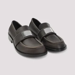 Brun Loafer Sko Elegant Sølv Detaljer