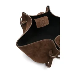 Brun Ruskind Skuldertaske med Knude Detaljer