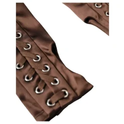 Brune Lace-Up Satin Handsker