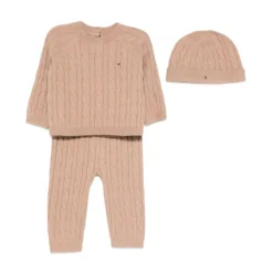 Cable Knit Three-Piece Outfit Gift Box
