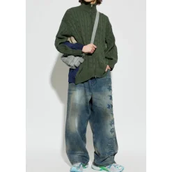 Cardigan Lavet af Kombinerede Materialer