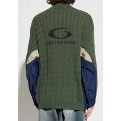 Cardigan Lavet af Kombinerede Materialer