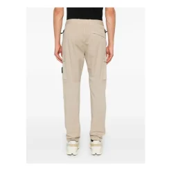 Cargo bukser i beige bomuld stretch