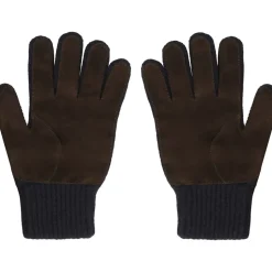 Cashmere handsker med suede indsats