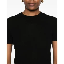 Cashmere Kortærmet Rund Hals Fin Strik