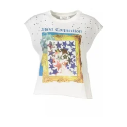 Chic Sleeveless White Tee with Print