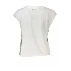 Chic Sleeveless White Tee with Print
