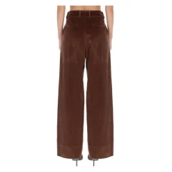 Corduroy Bukser med bredde ben og plisseringer