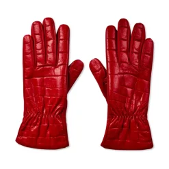 Croc Embossed Logo Læderhandsker