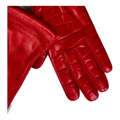 Croc Embossed Logo Læderhandsker