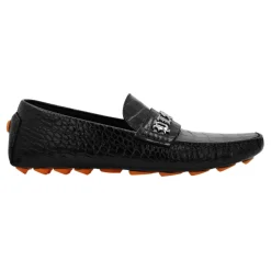 Croco Printed Leather Loafers