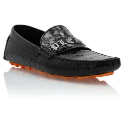 Croco Printed Leather Loafers