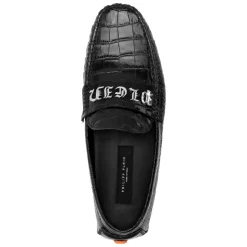 Croco Printed Leather Loafers