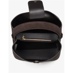 Dame Håndtaske i mørk brun lavet af ægte velour Estro ER00116872