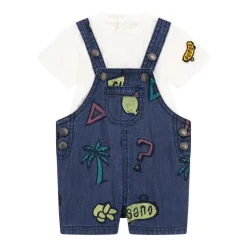 Denim Mønstret T-shirt og Overalls
