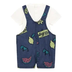 Denim Mønstret T-shirt og Overalls