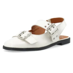 DIANA Mary Jane Patent Ballerinas Off White