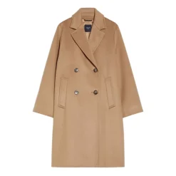 Dobbeltbrystet uldfrakke lige snit