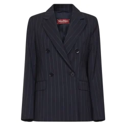 Dobbeltknappet nålestribet uld blazer