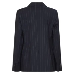 Dobbeltknappet nålestribet uld blazer