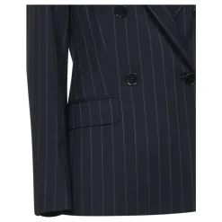 Dobbeltknappet nålestribet uld blazer