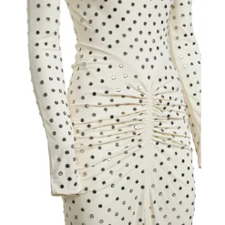 Draped Fluid Strass Jersey Dress