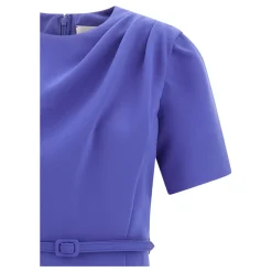 Draperet midikjole med bælte