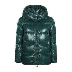 Dunjakke med hætte og lynlås