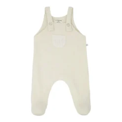 Ecru Bomuld Salopette Kjole med Træknapper