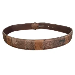 Eksotisk Læder Patch Bælte Håndlavet