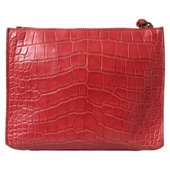 Eksotisk Rød Alligator Læder Clutch