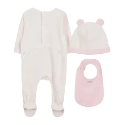 Elefant Print Beanie og Bib Sæt