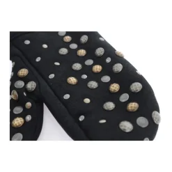 Elegant gr uld handsker med nitter