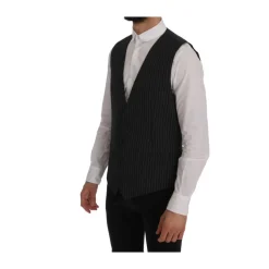 Elegant Gr Vest med Striber