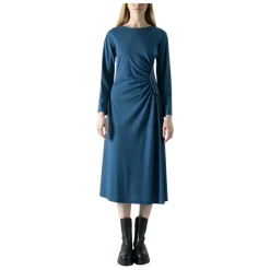 Elegant Midi Kjole med Bådhals