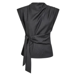 Elegant Pleat Top i Mid Grey