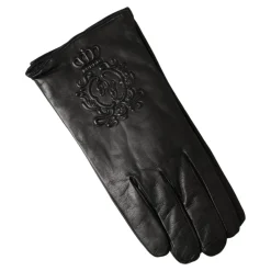 Embossed Logo Leather Gloves