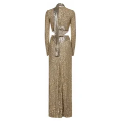 Embroidered Sequin Gown