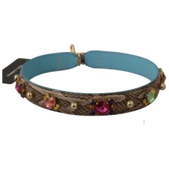 Exotic Leather Crystals Skulderrem