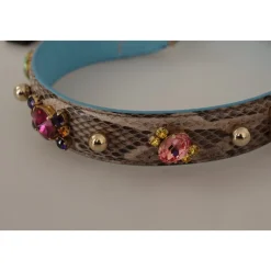 Exotic Leather Crystals Skulderrem