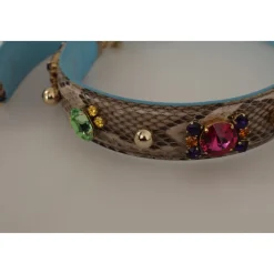 Exotic Leather Crystals Skulderrem