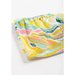 Farverigt Mini-skørt med Rynker