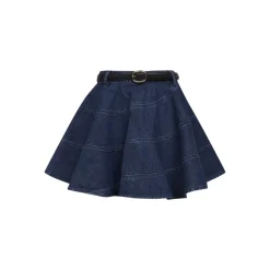Flared Denim Mini Skirt