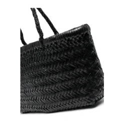 Flettet Læder Tote Taske