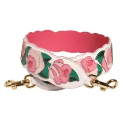 Floral skulderrem i kalvelæder