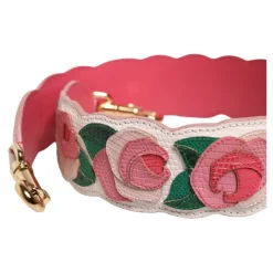 Floral skulderrem i kalvelæder