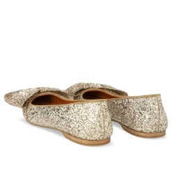 Glitter Ballerina med Sløjfe - Champagne