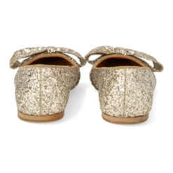Glitter Ballerina med Sløjfe - Champagne